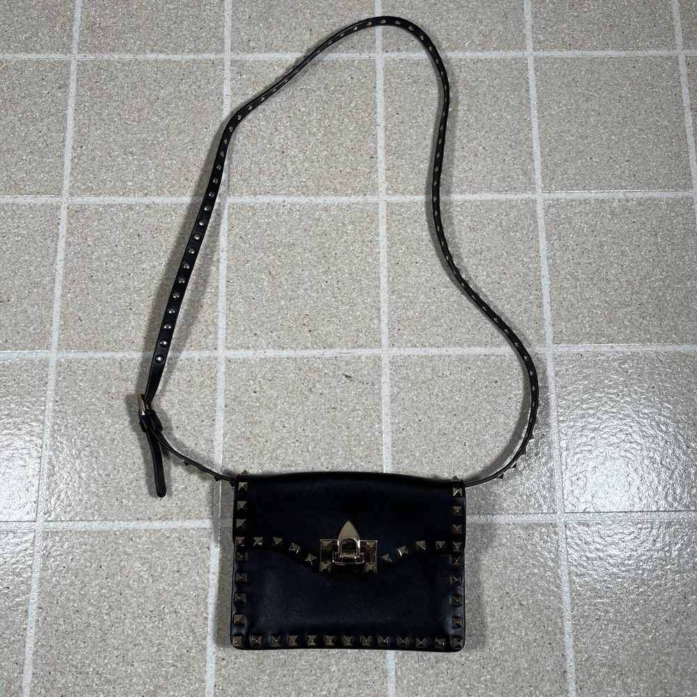 Valentino Garavani Rockstud‎ Flip Lock Flap Bag Leather Medium - Picture 2 of 7
